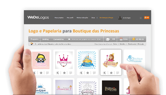 Projeto logo e papelaria Boutique das Princesas